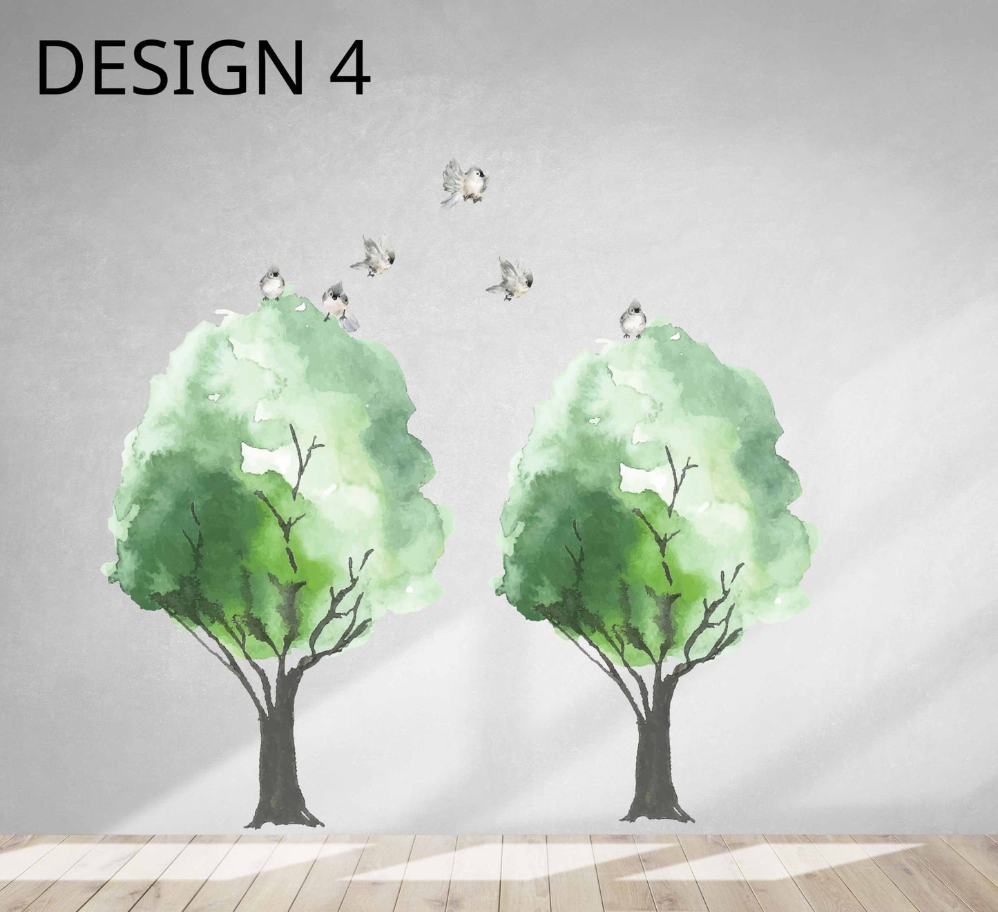 Pine Tree Forest Wall Decals Woodland Large Kids Nursery, LF008