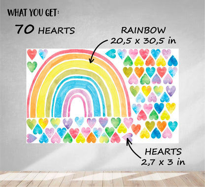 Watercolor Rainbow Wall Decal, LF061