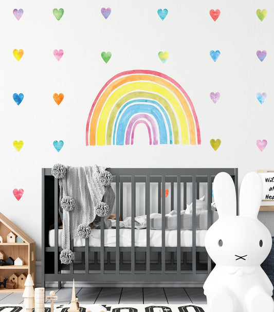 Watercolor Rainbow Wall Decal, LF061