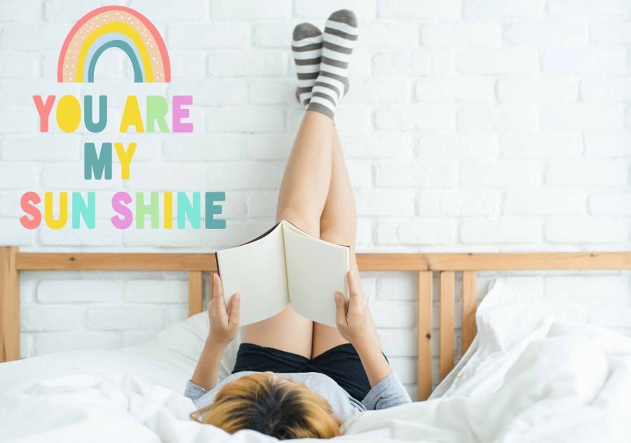 Rainbow Wall Decals You Are My Sun Color Stickers, LF092