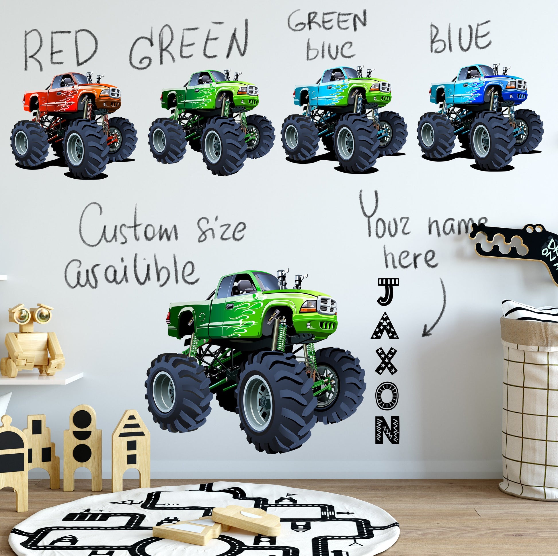 Monster Truck Car Wall Decal, LF096