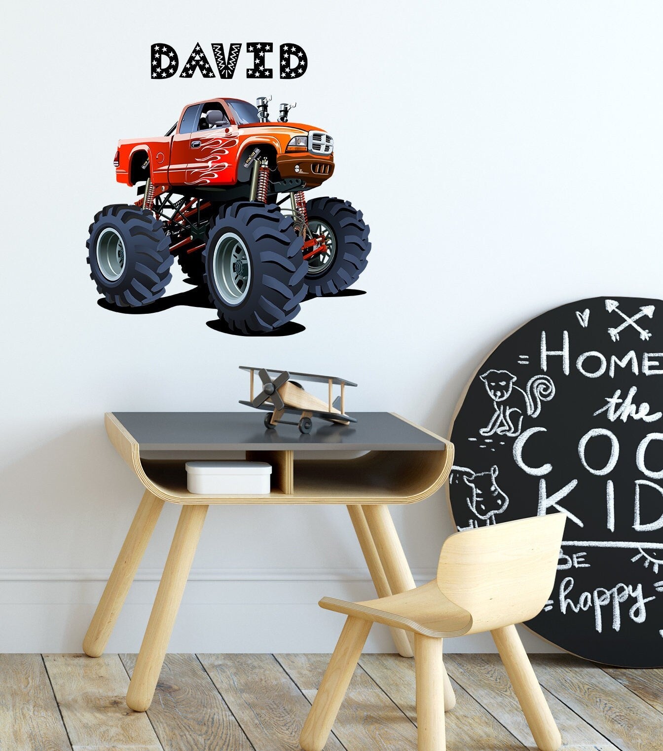 Monster Truck Car Wall Decal, LF096