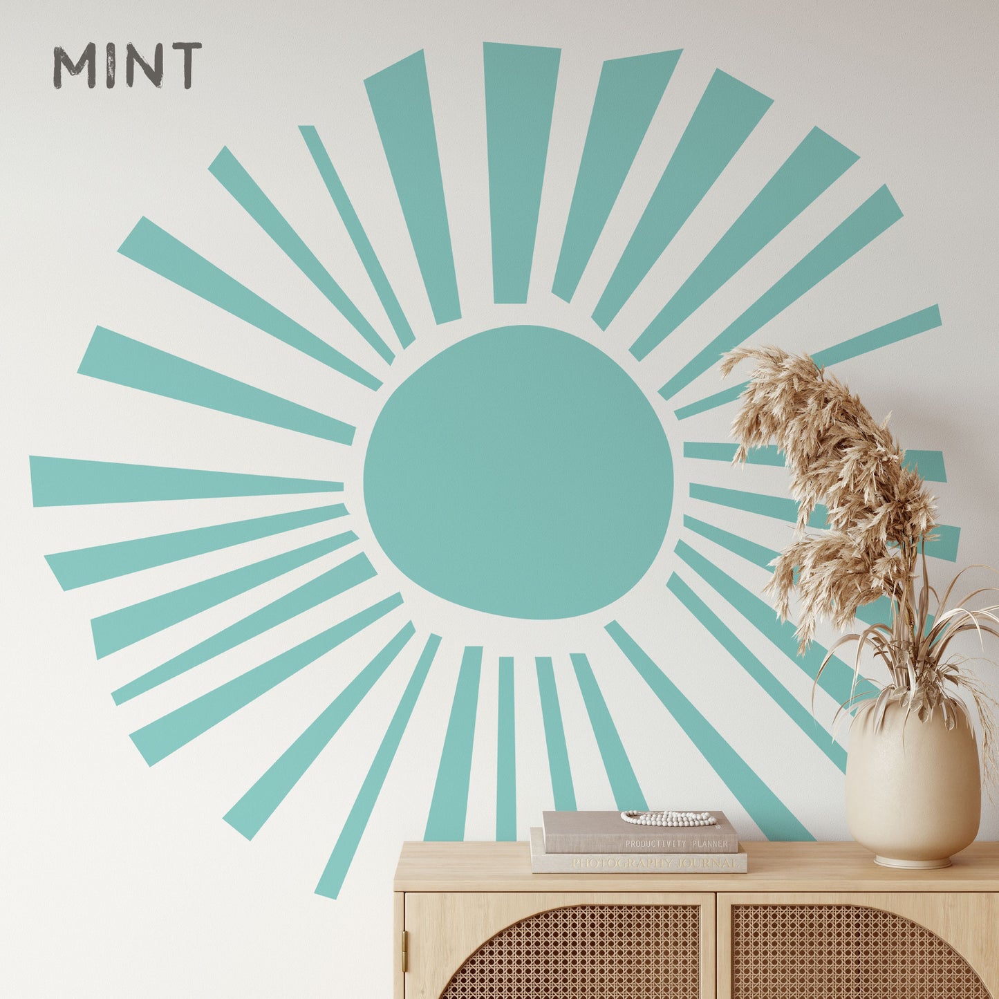 Sun Wall Decal Boho Colour Block Sticker, LF126