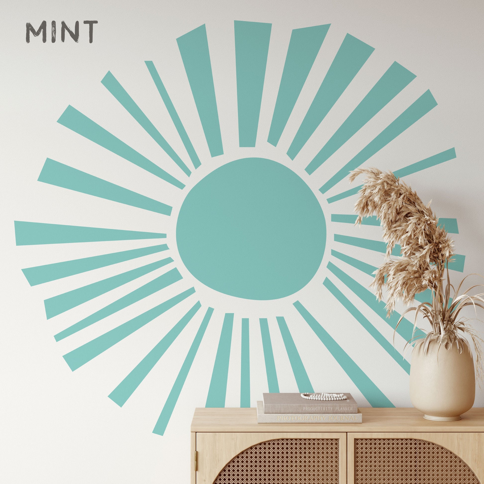 Sun Wall Decal Boho Colour Block Sticker, LF126