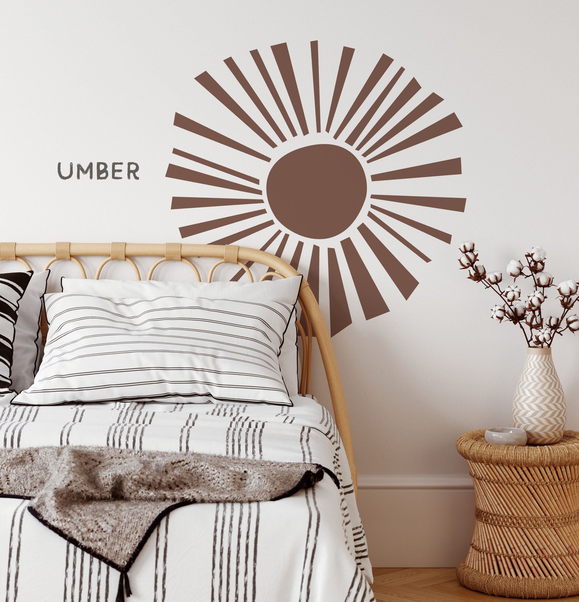 Sun Wall Decal Boho Colour Block Sticker, LF126