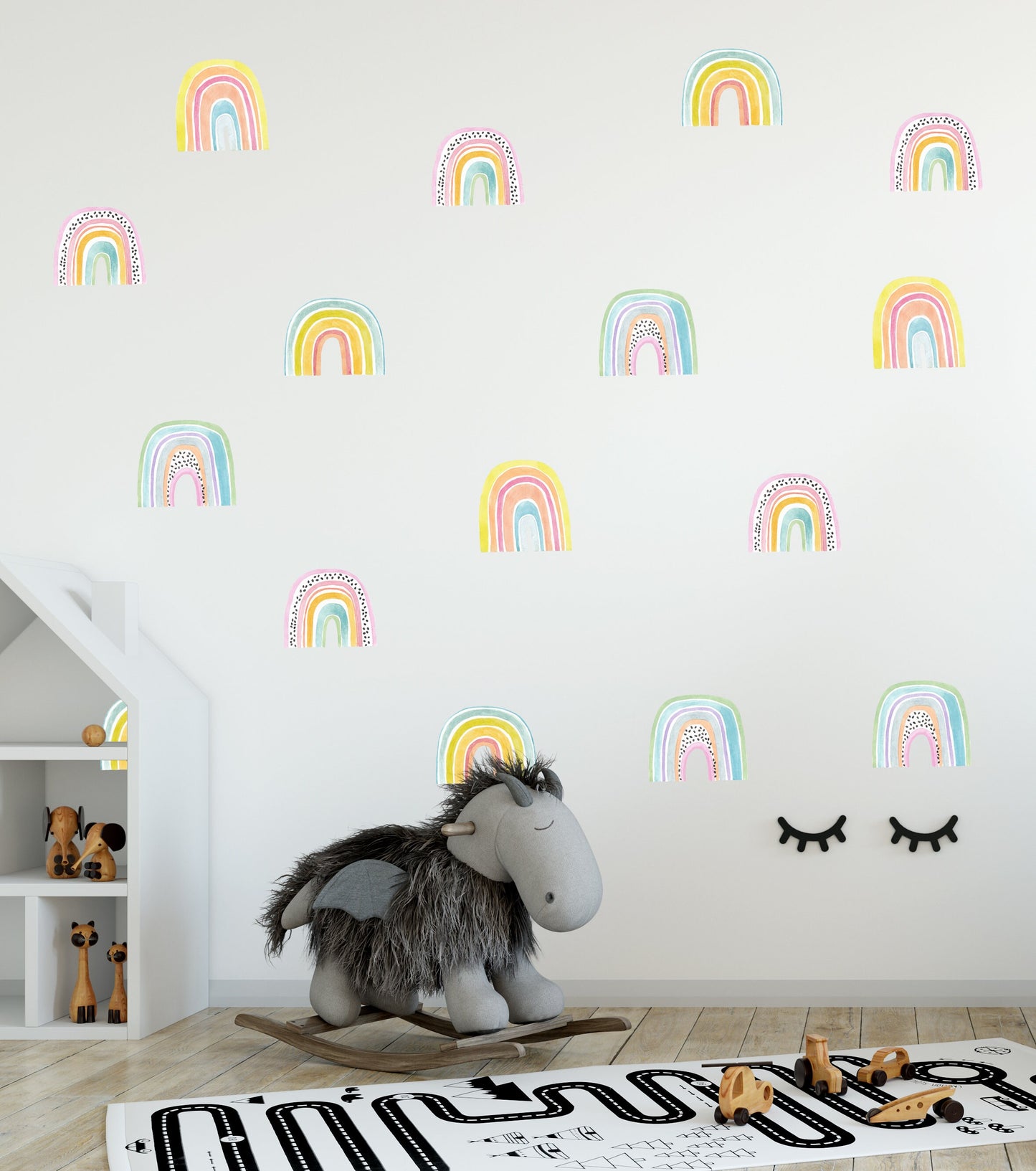 Rainbow wall decals stickers Watercolor, LF139