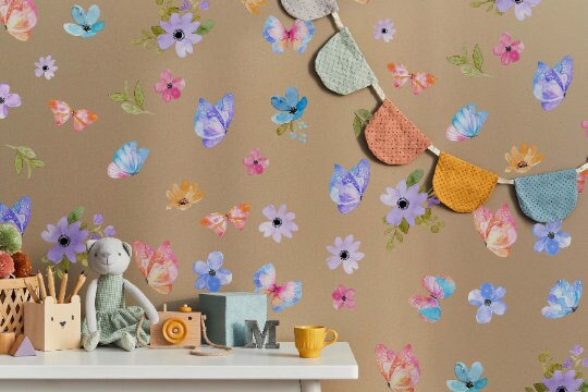 Flower Wall Decals Butterfly Stickers, LF153