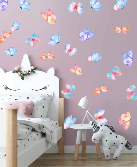 Flower Wall Decals Butterfly Stickers, LF153