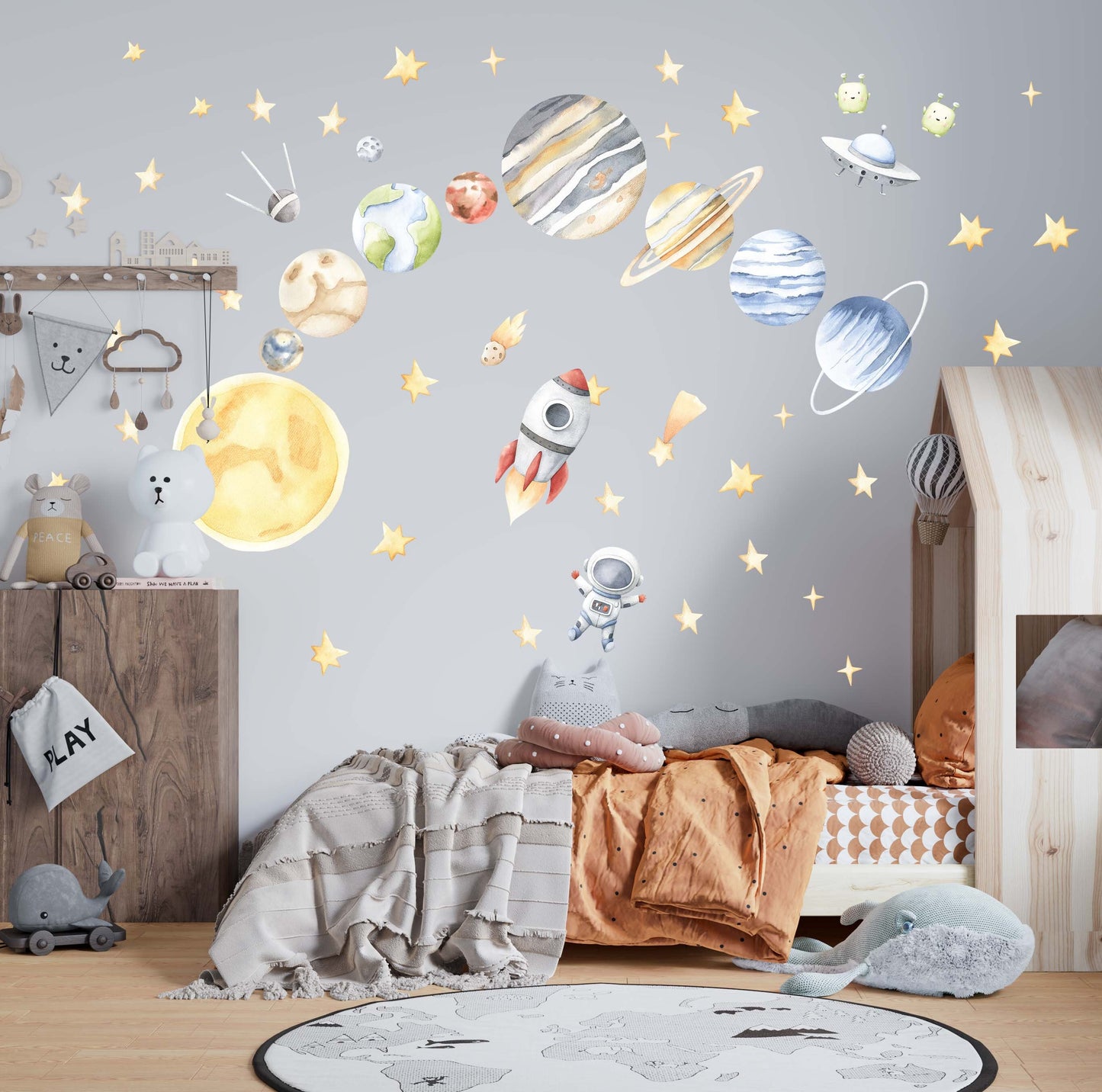 Cosmos Wall Decals Space Nursery Decor Stickers, LF157