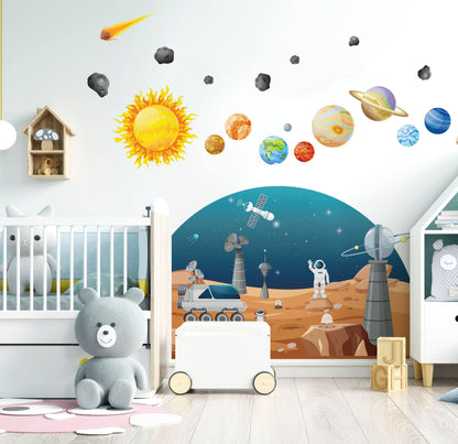 Space Wall Decal Solar System Planets Stickers, LF173