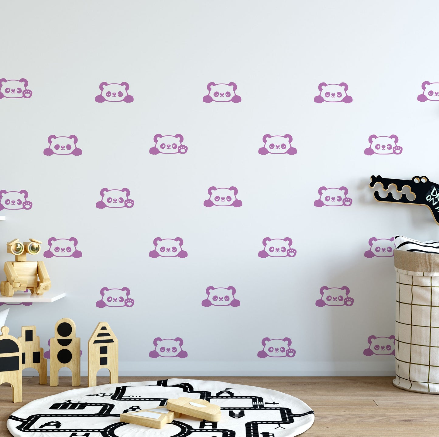 Panda Bear Wall Decal Stickers Vinyl, LF191