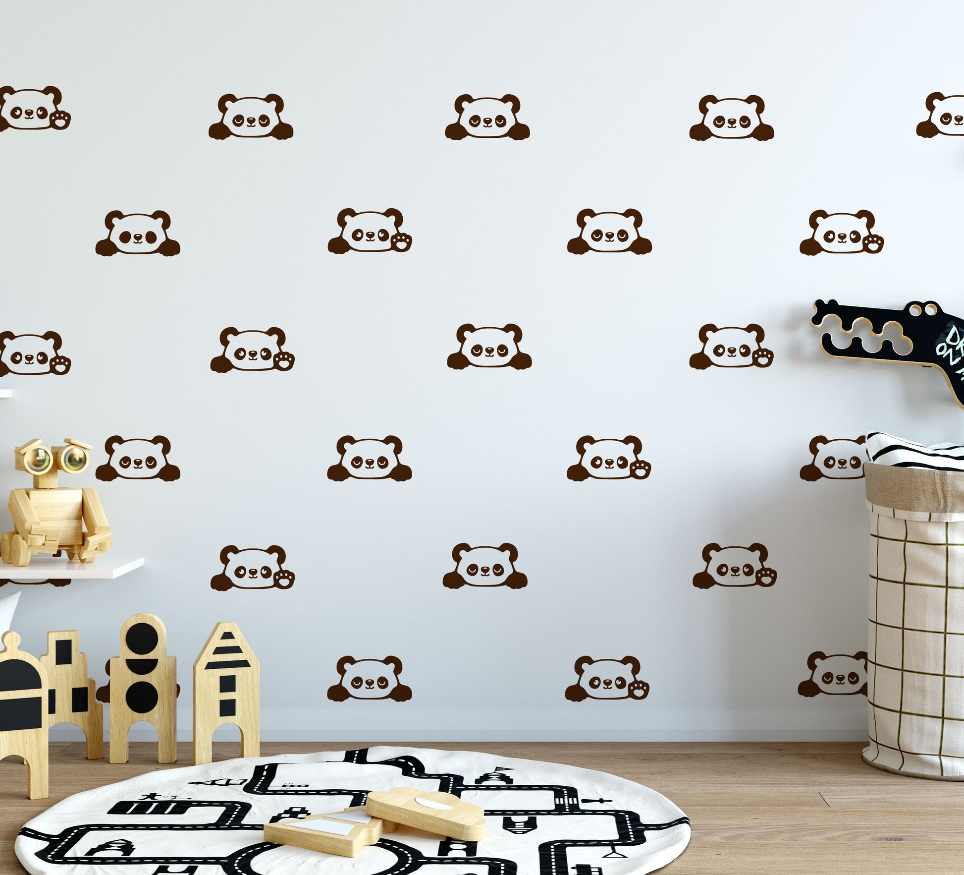 Panda Bear Wall Decal Stickers Vinyl, LF191