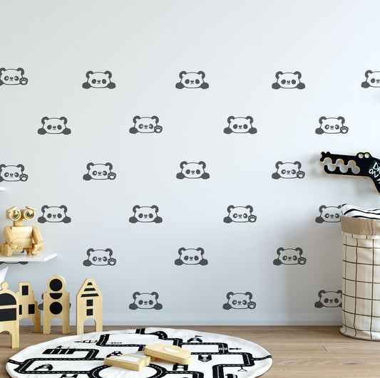 Panda Bear Wall Decal Stickers Vinyl, LF191