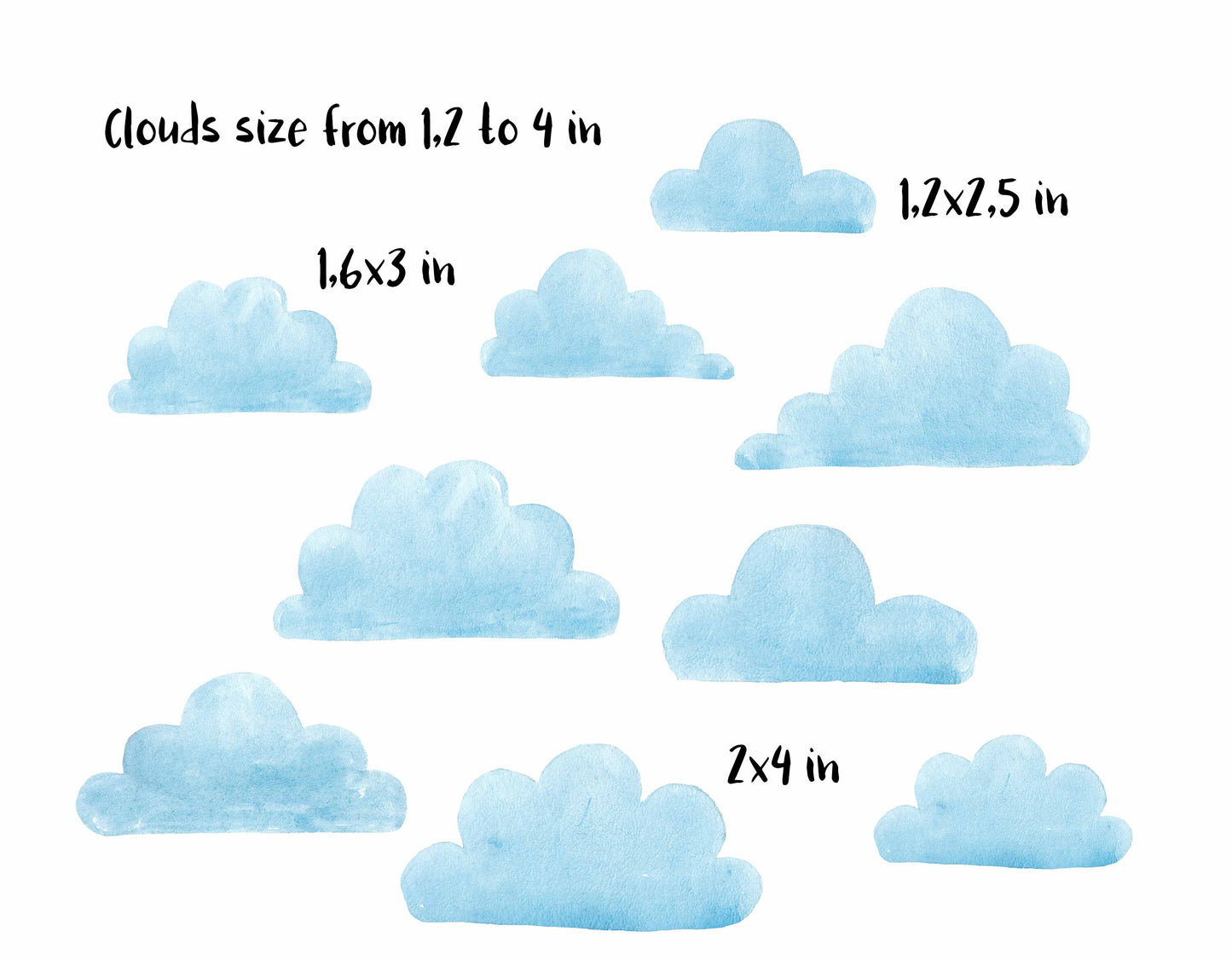 Clouds Wall Decals Rainbow Sticker Sun, LF211