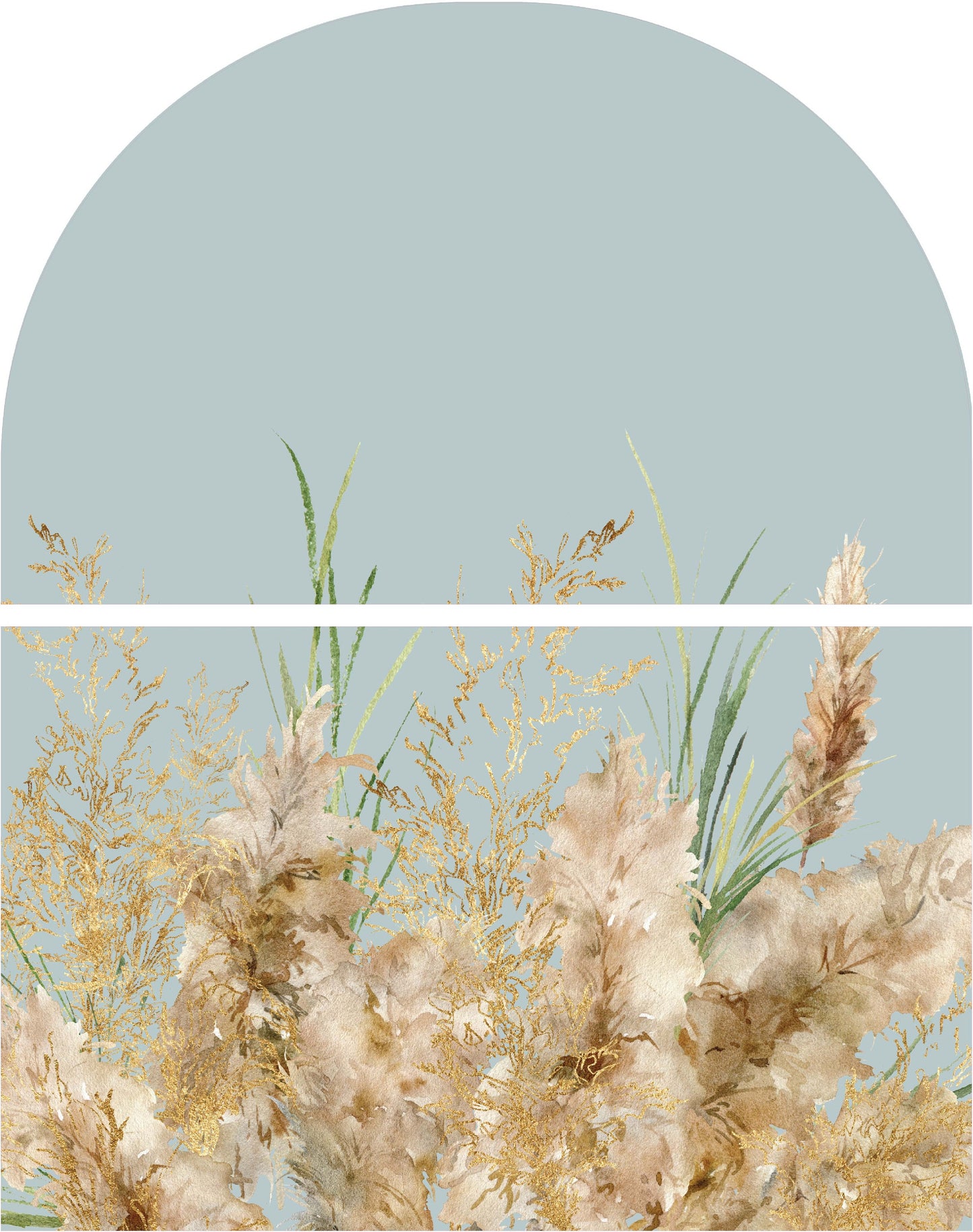 Boho Large Arch Wall Decal Pampas Grass Colour Block Sticker, LF222