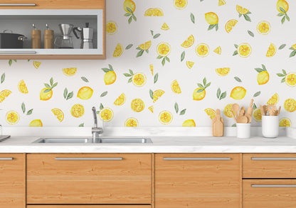 Lemon Wall Decals Watercolor Orange Stickers, LF036