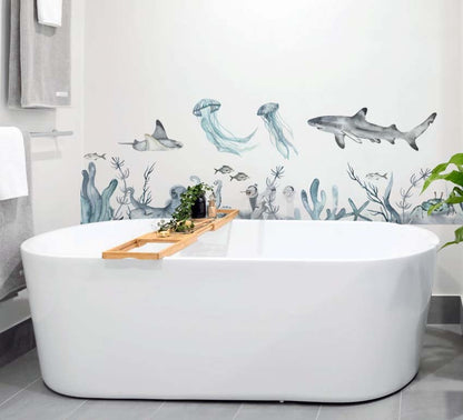 Ocean Animals Wall Decal Sea Nautical Stickers , LF047