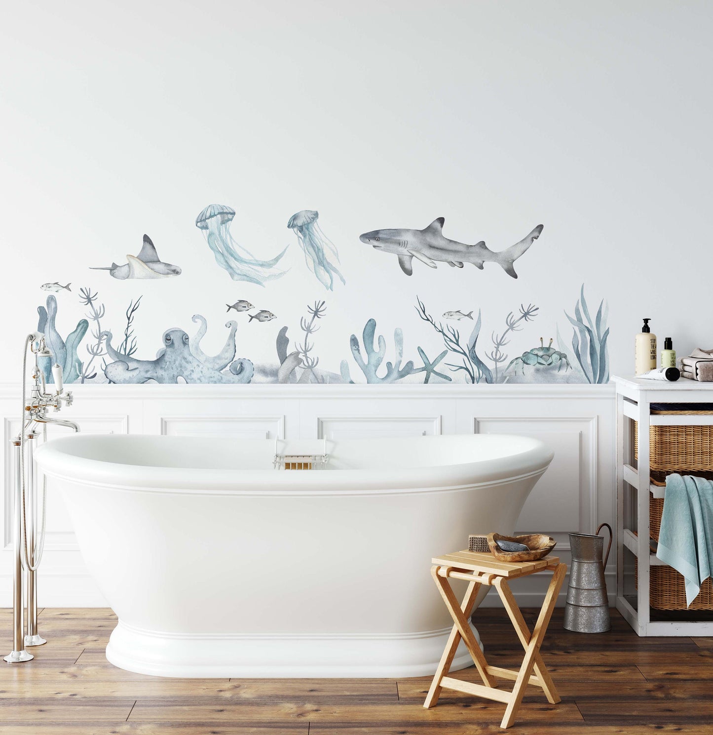 Ocean Animals Wall Decal Sea Nautical Stickers , LF047