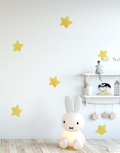 Star Wall Decals Watercolor Stickers Yellow,LF122