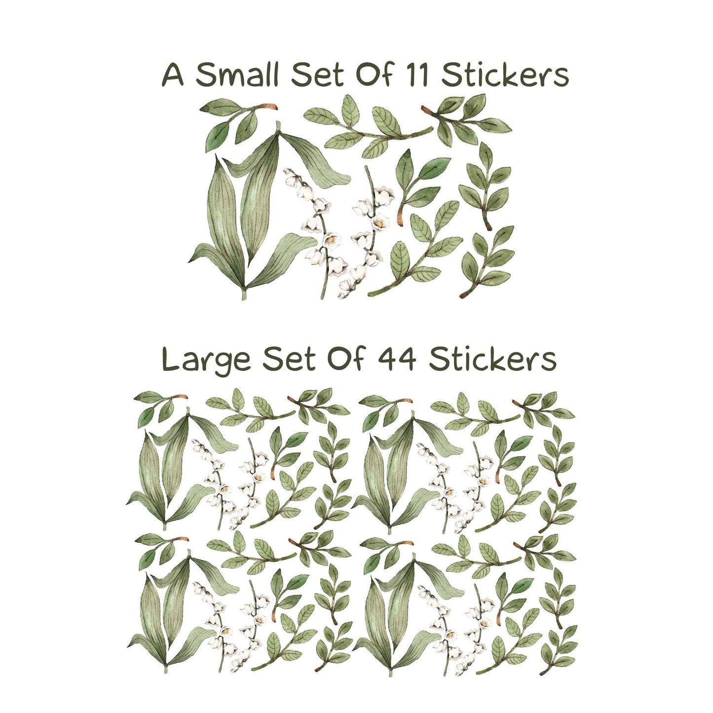 Green Wall Decals Flower stickers Lily of the Valley, KL0015