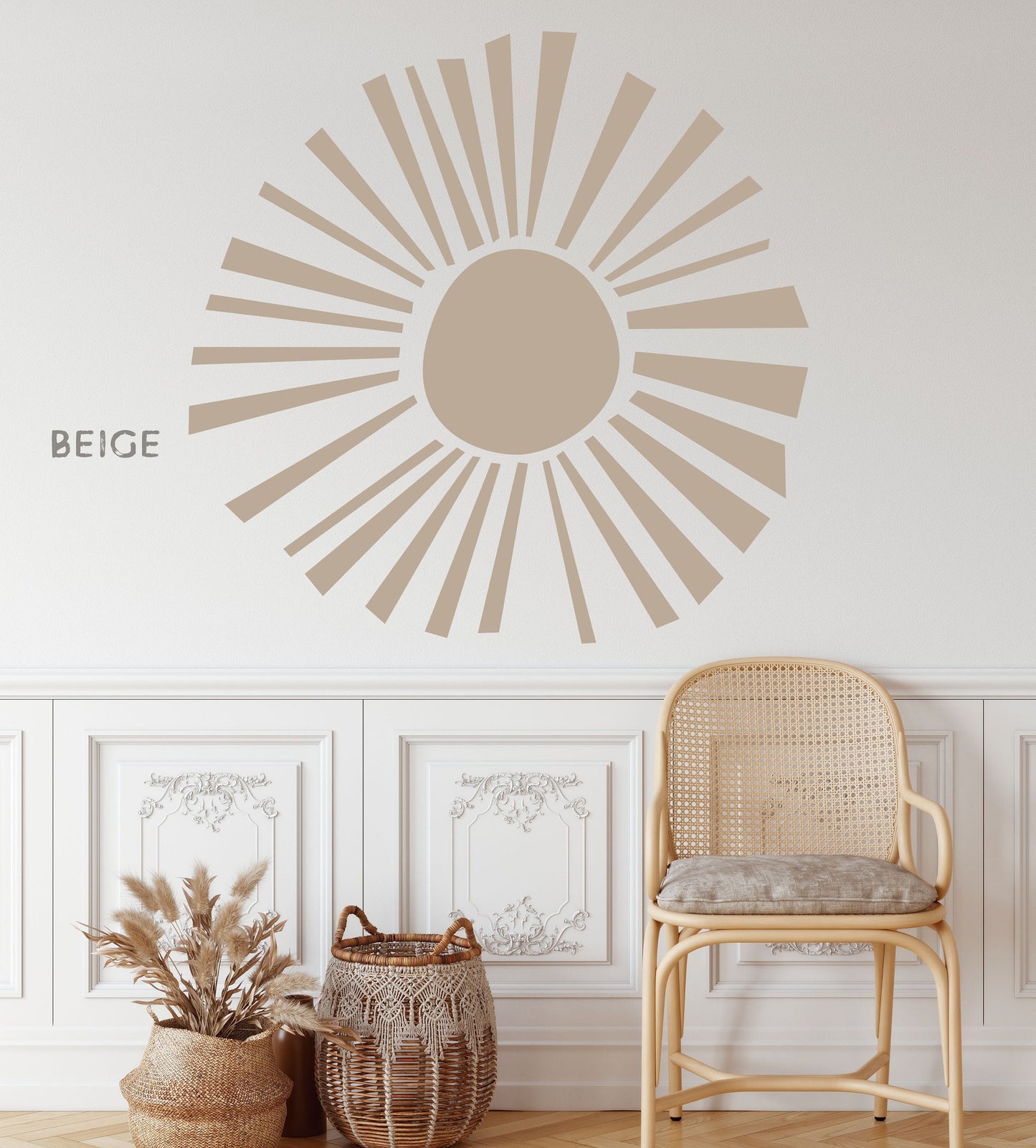 Sun Wall Decal Boho Colour Block Sticker, LF126