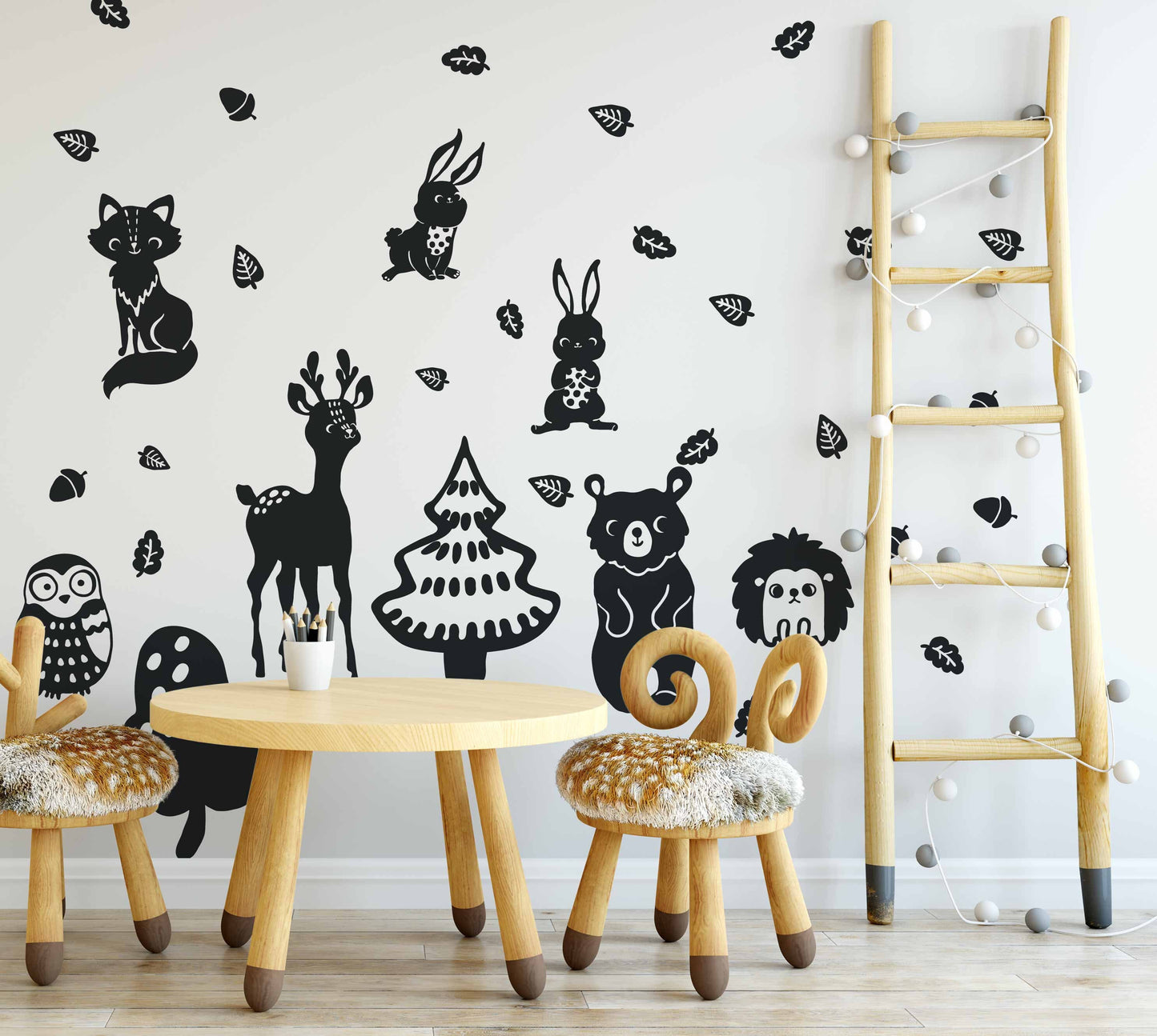 Forest Animals Wall Decal Fox Nursery Bear Room Decor Stickers Woodland , LF147