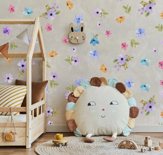 Flower Wall Decals Butterfly Stickers, LF153