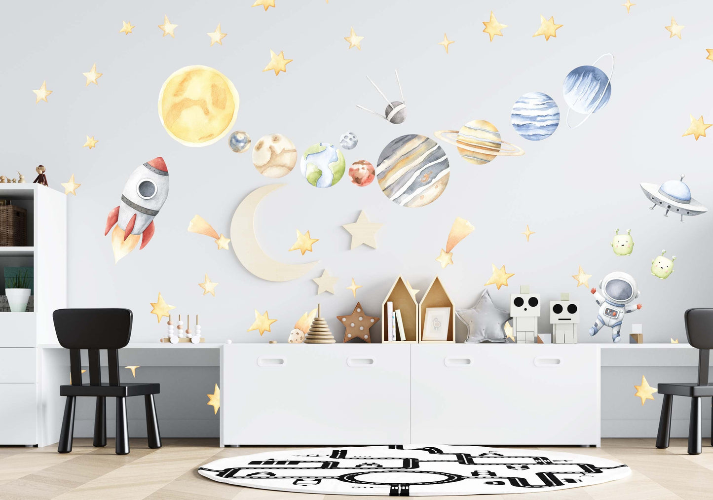 Cosmos Wall Decals Space Nursery Decor Stickers, LF157