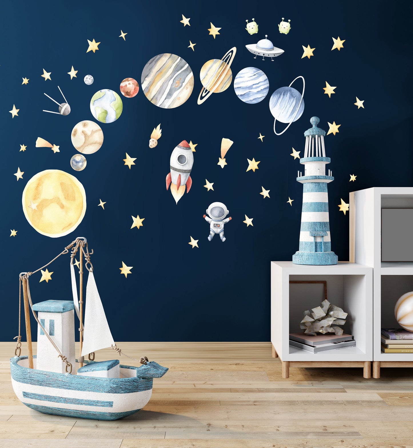 Cosmos Wall Decals Space Nursery Decor Stickers, LF157