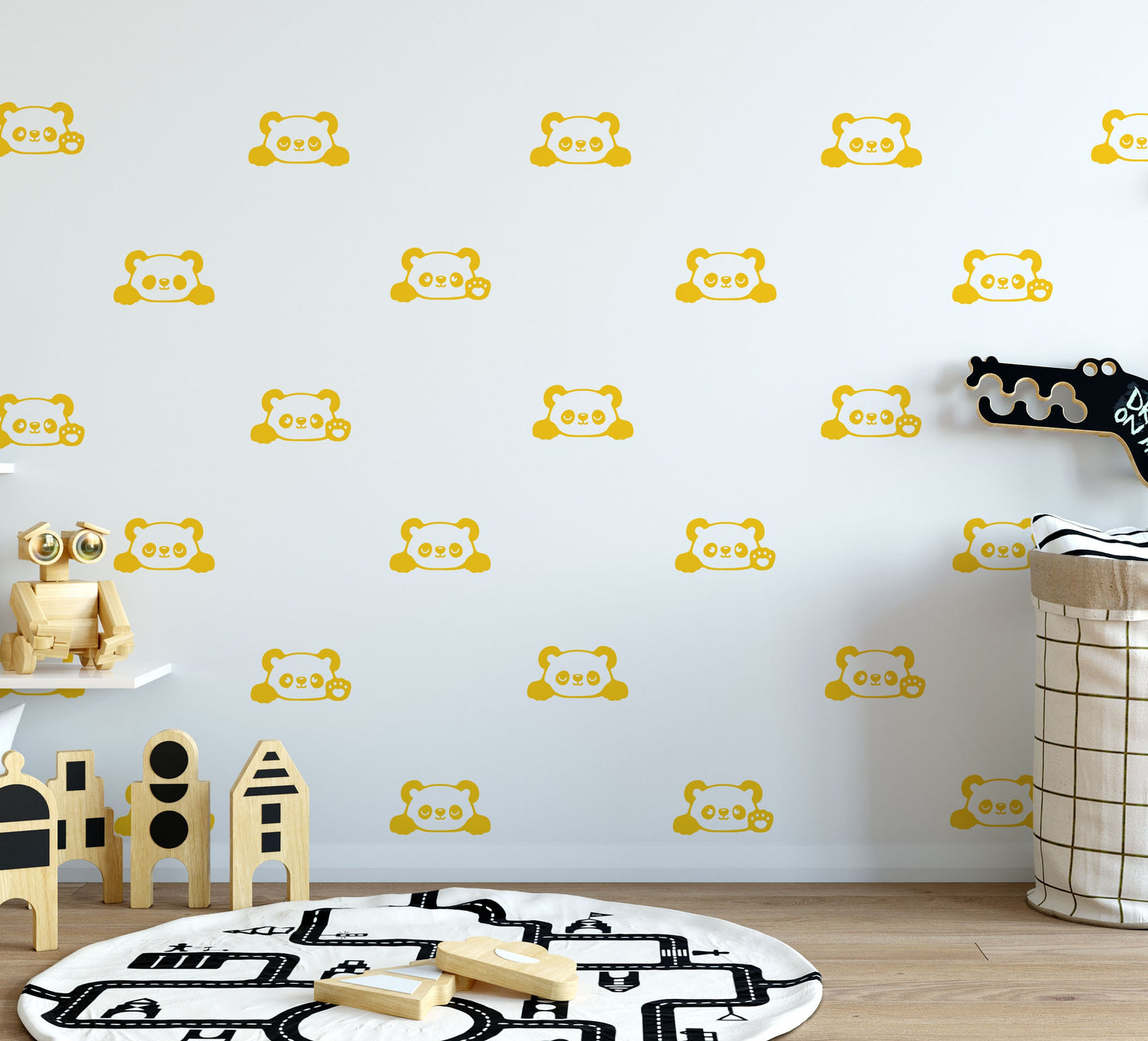 Panda Bear Wall Decal Stickers Vinyl, LF191