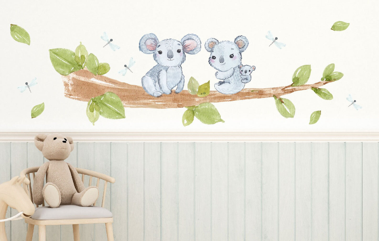 Koalas wall decals tree greenery leaves stickers Australian animals, LF197