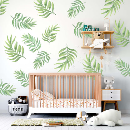 Palm Leaves Wall Decals Greenery Stickers, LF264