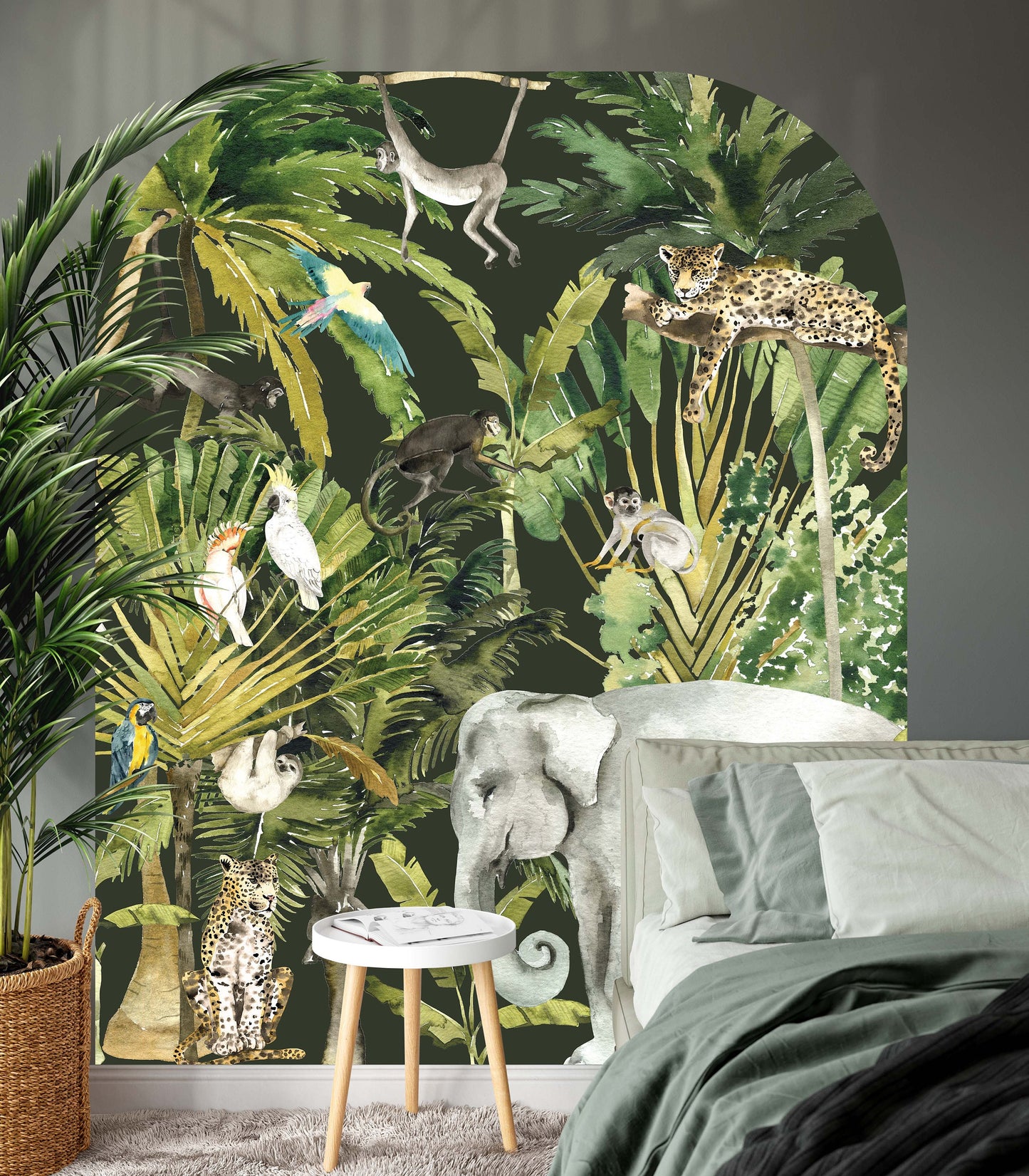 Safari Wall Decals Large Jungle Animals Arch, LF227