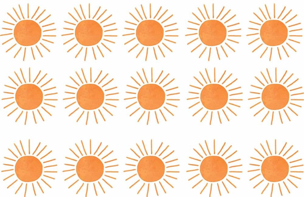 Sun Wall Decal Boho Orange Sticker, LF241