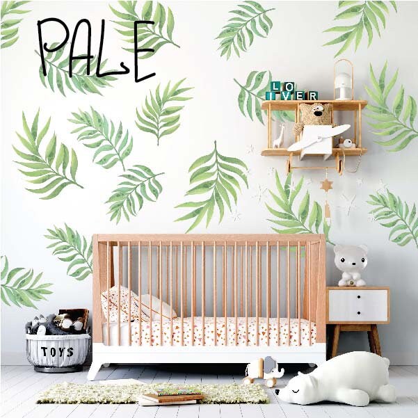 Palm Leaves Wall Decals Greenery Stickers, LF264