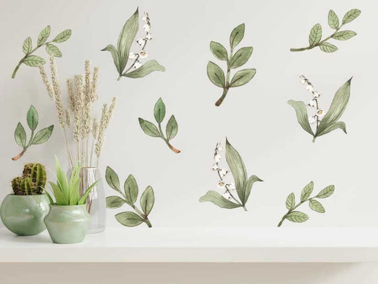 Green Wall Decals Flower stickers Lily of the Valley, KL0015