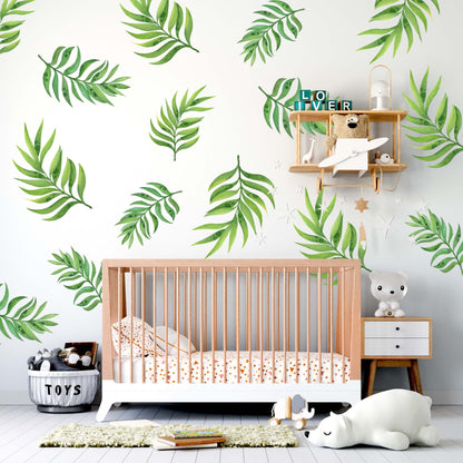 Palm Leaves Wall Decals Greenery Stickers, LF264