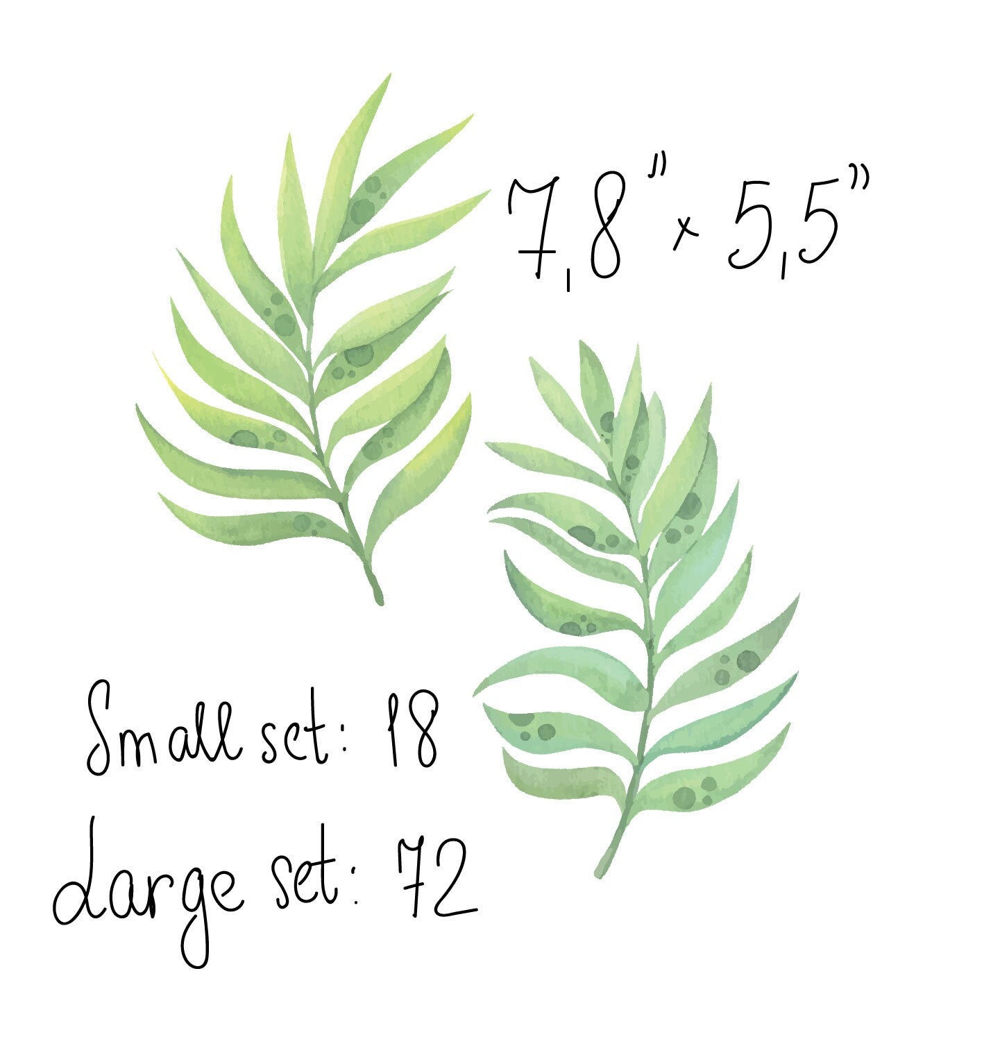 Banana Palm Leaves Wall Decals Greenery Stickers, LF265