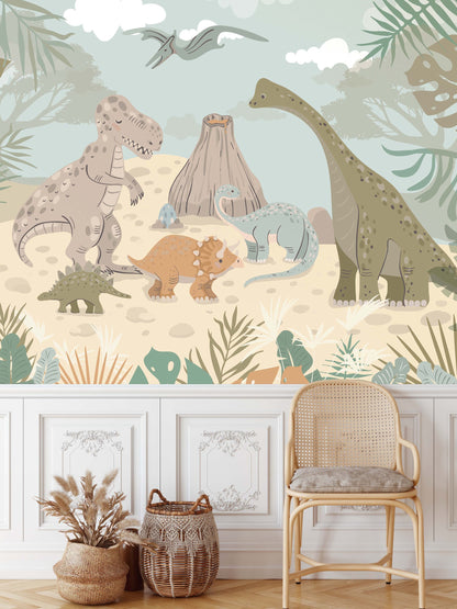 Dinosaur Wallpaper Removable Peel and Stick Dino Wall Murals, WL013_2