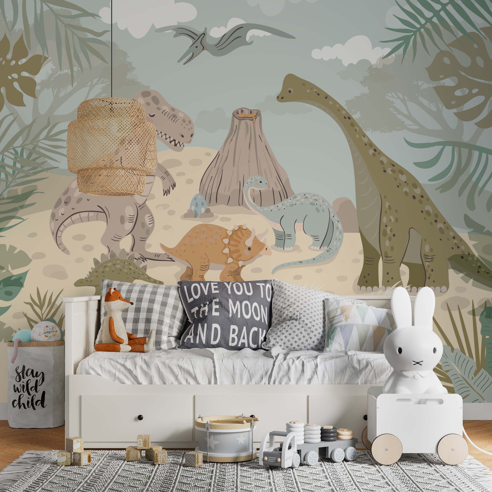 Dinosaur Wallpaper Removable Peel and Stick Dino Wall Murals, WL013_2