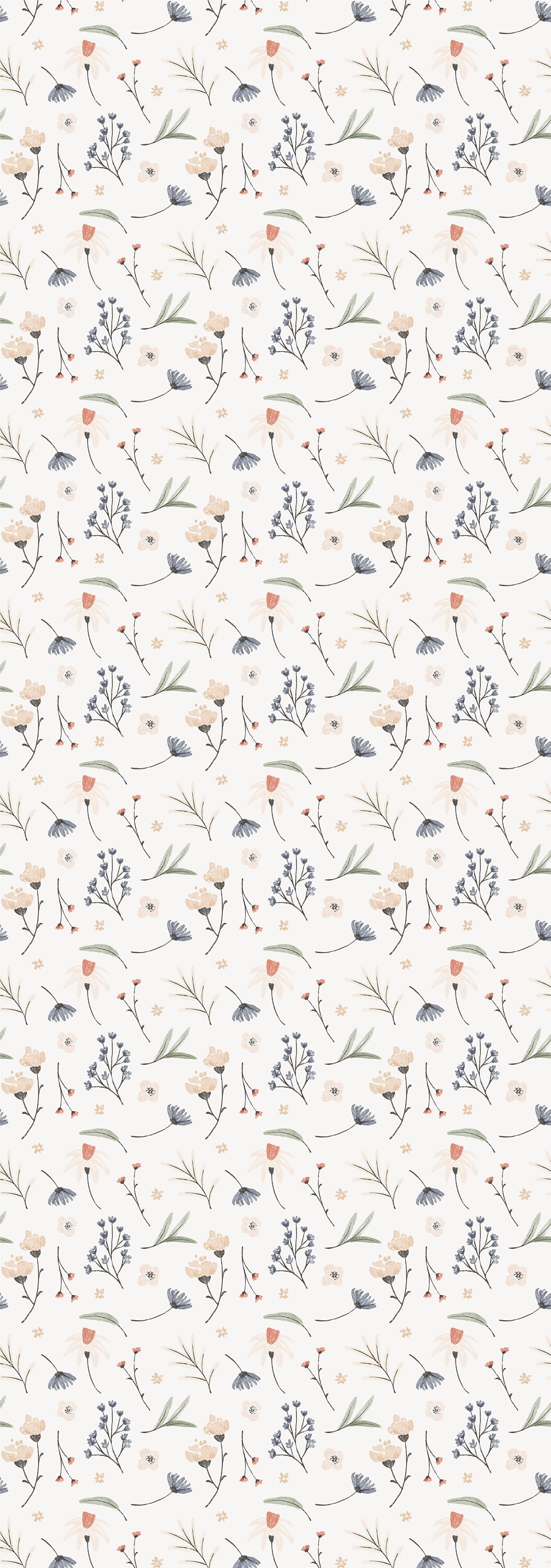 Field Flowers Wallpaper Peel and Stick Wild Floral Mural, KL0060