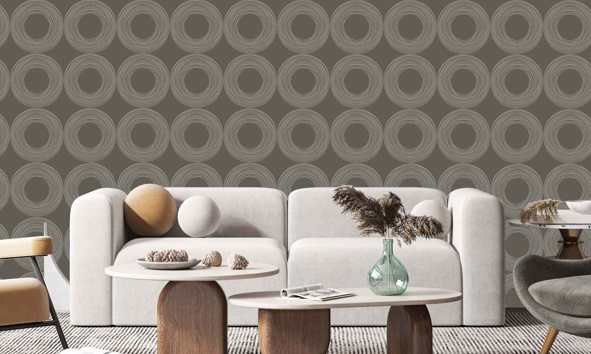 Circle Retro Removable Wallpaper Self-adhesive Modern Mural, KL0063