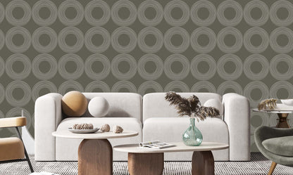 Circle Retro Removable Wallpaper Self-adhesive Modern Mural, KL0063