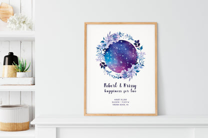 Custom Night Sky Print Star Map by Date Anniversary Gift, KL0064