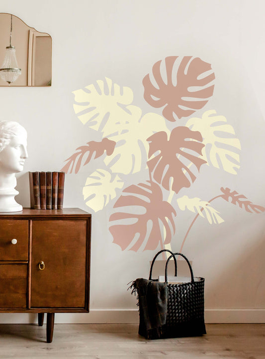 Monstera Plant Wall Decal Boho Greenery Sticker, LF292