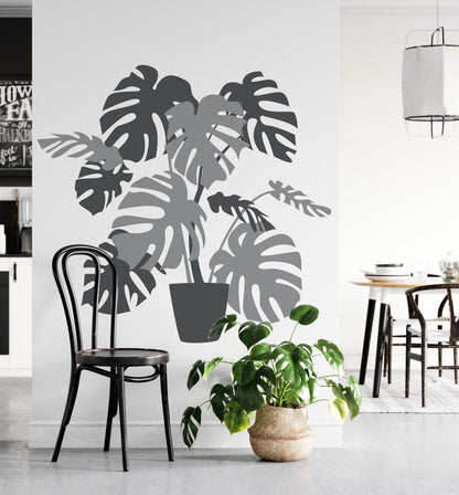 Monstera Plant Wall Decal Boho Greenery Sticker, LF292