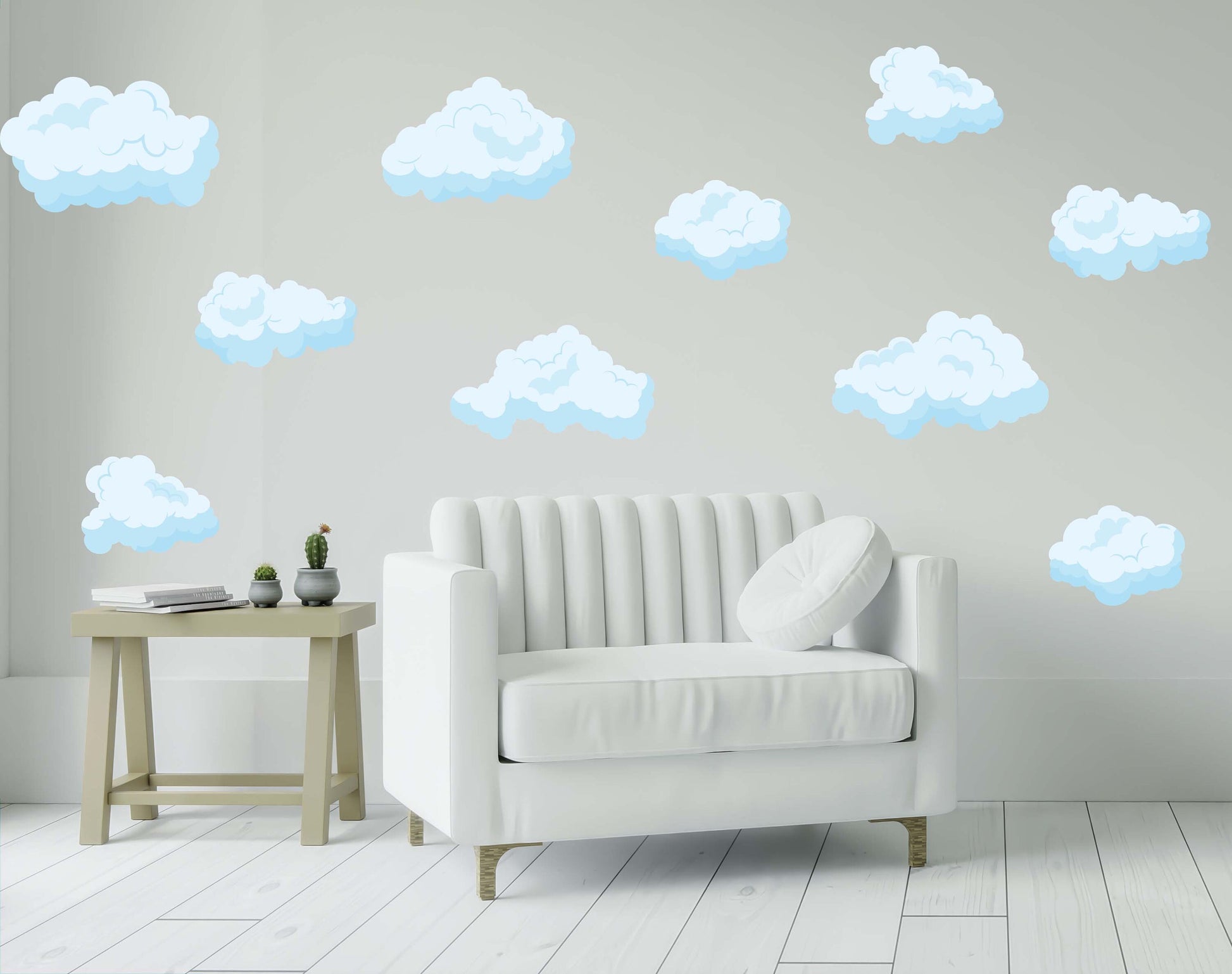 Clouds Wall Decals Blue Stickers, LKL0071