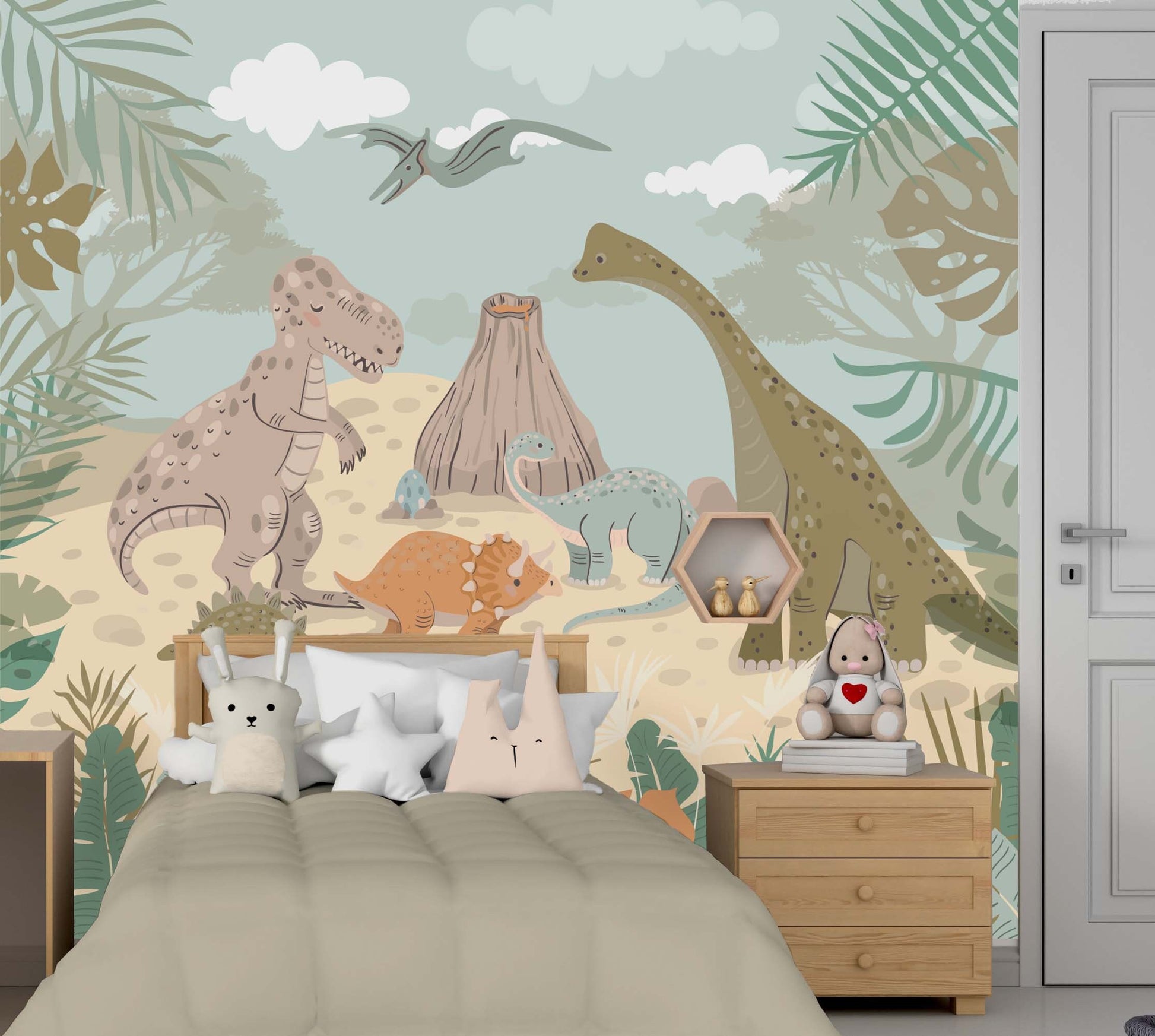 Dinosaur Wallpaper Removable Peel and Stick Dino Wall Murals, WL013_2