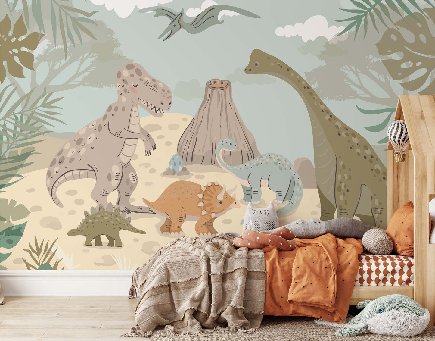 Dinosaur Wallpaper Removable Peel and Stick Dino Wall Murals, WL013_2