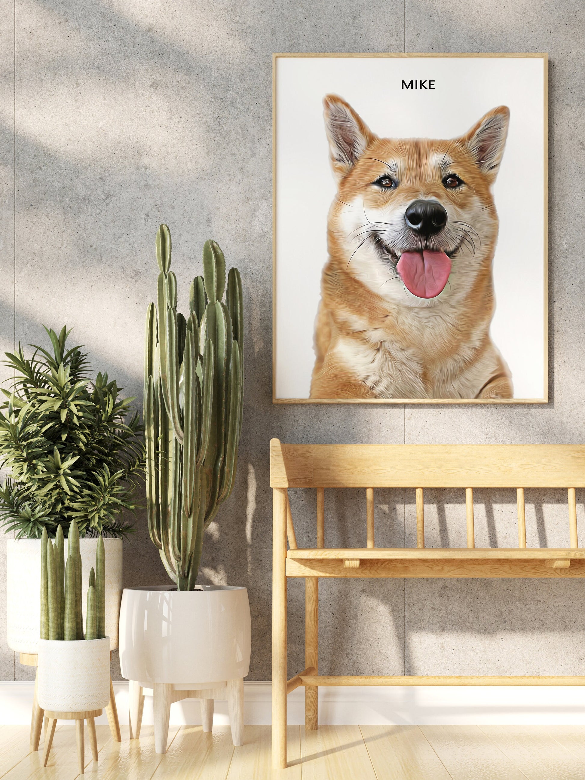 Pet Portrait Custom Print Dog Personalized Wall Art Gift